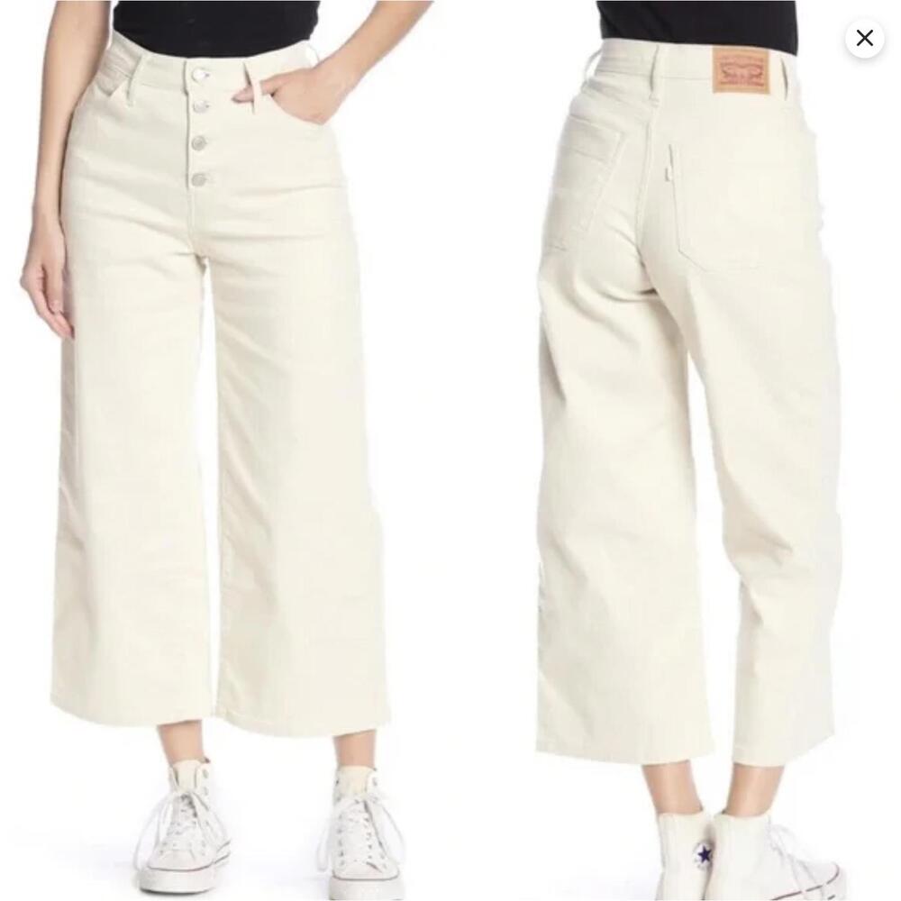 Levi's Mile High Cropped Wide Leg - White - 24